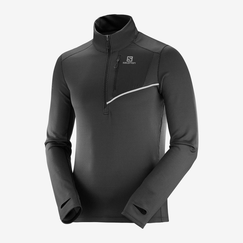 Salomon Fast Wing Mid M Running Jackets Black | UWXV-21473