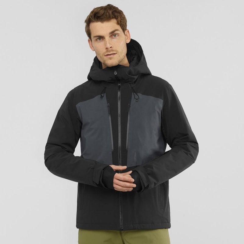 Salomon Highland Ski Jackets Black | RDJU-26907