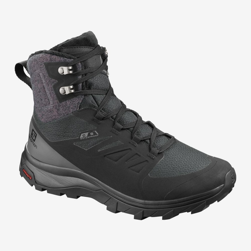 Salomon Outblast Thinsulate Climasalomon Waterproof Winter Boots Black | RPMH-08724