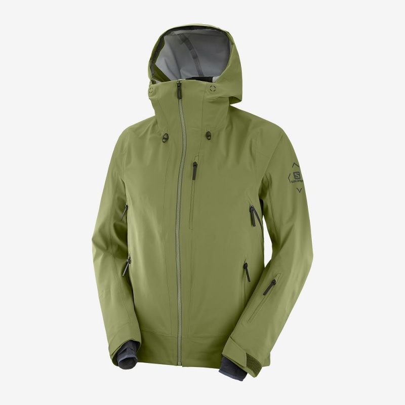 Salomon Outlaw 3L Ski Jackets Green | ELGP-42713