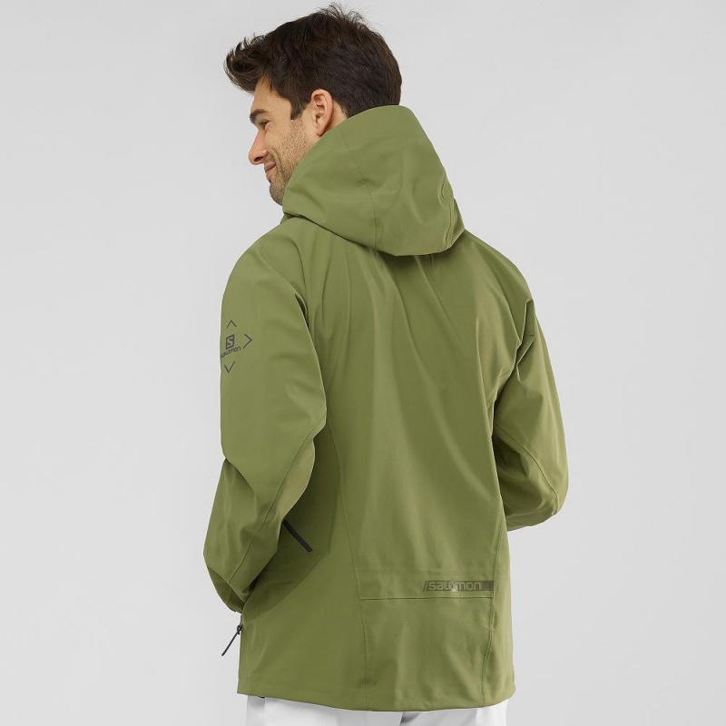 Salomon Outlaw 3L Ski Jackets Green | ELGP-42713