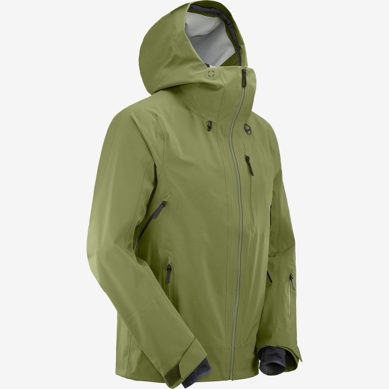 Salomon Outlaw 3L Ski Jackets Green | ELGP-42713