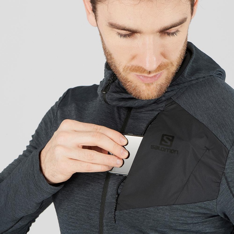 Salomon Outline Hoodie Black | QVPJ-13542