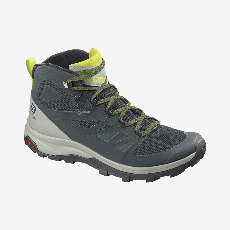 Salomon Outline Mid Gore-Tex Walking Boots Green | YXSM-02976