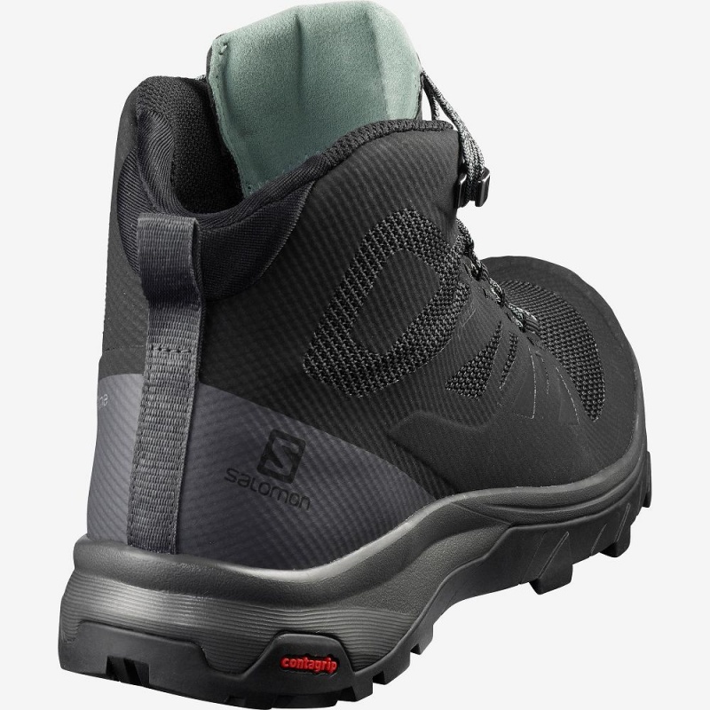 Salomon Outline Mid Gore-Tex Walking Boots Black | MVGJ-45712