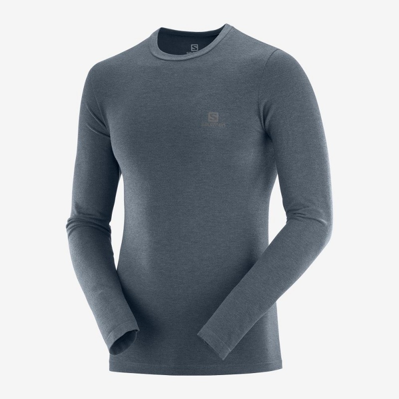 Salomon Outline Seamless Crew M Tops Gray | KIEU-47913