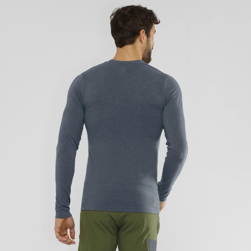 Salomon Outline Seamless Crew M Tops Gray | KIEU-47913