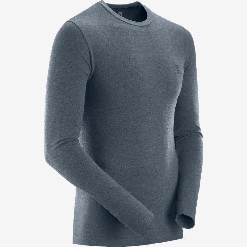 Salomon Outline Seamless Crew M Tops Gray | KIEU-47913