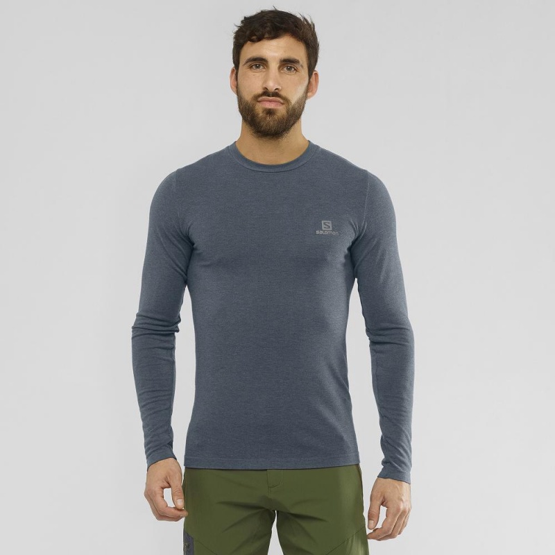 Salomon Outline Seamless Crew M Tops Gray | KIEU-47913