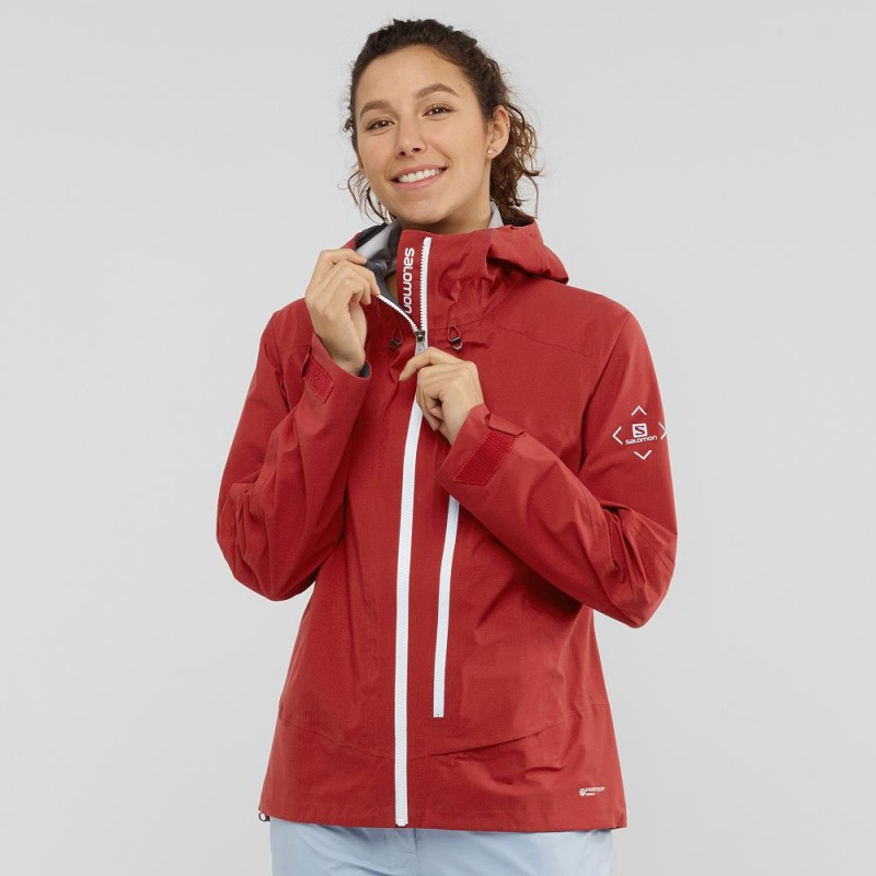 Salomon Outpeak 3L Light Jacket W Ski Jackets Red | GIHB-83109