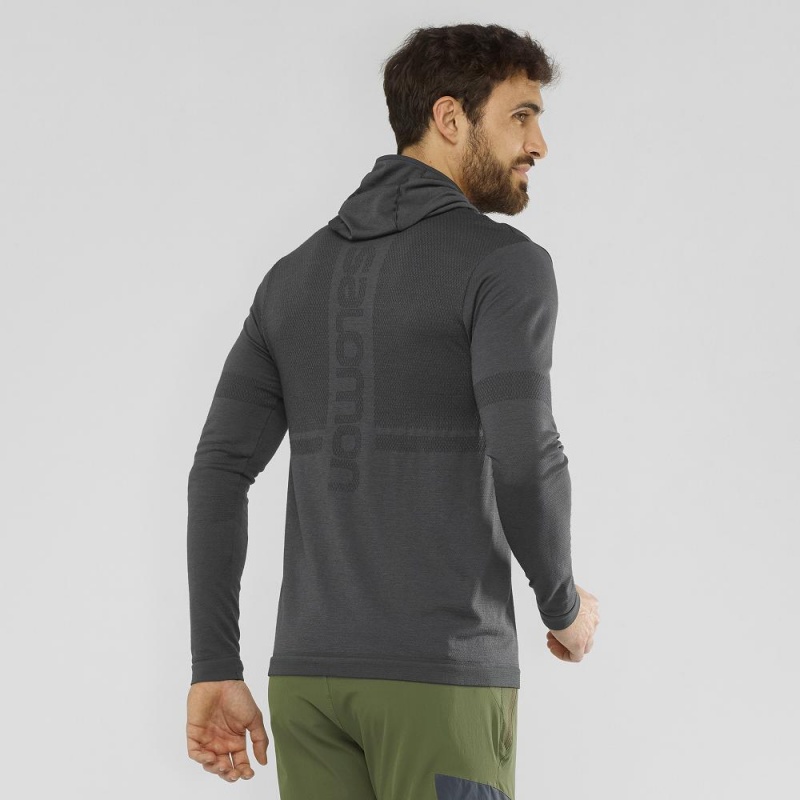 Salomon Outpeak Wool Tops Black | YFIX-76913