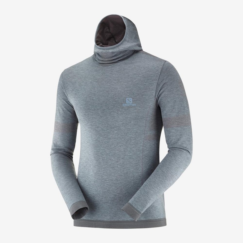 Salomon Outpeak Wool Tops Blue | BOAT-19823