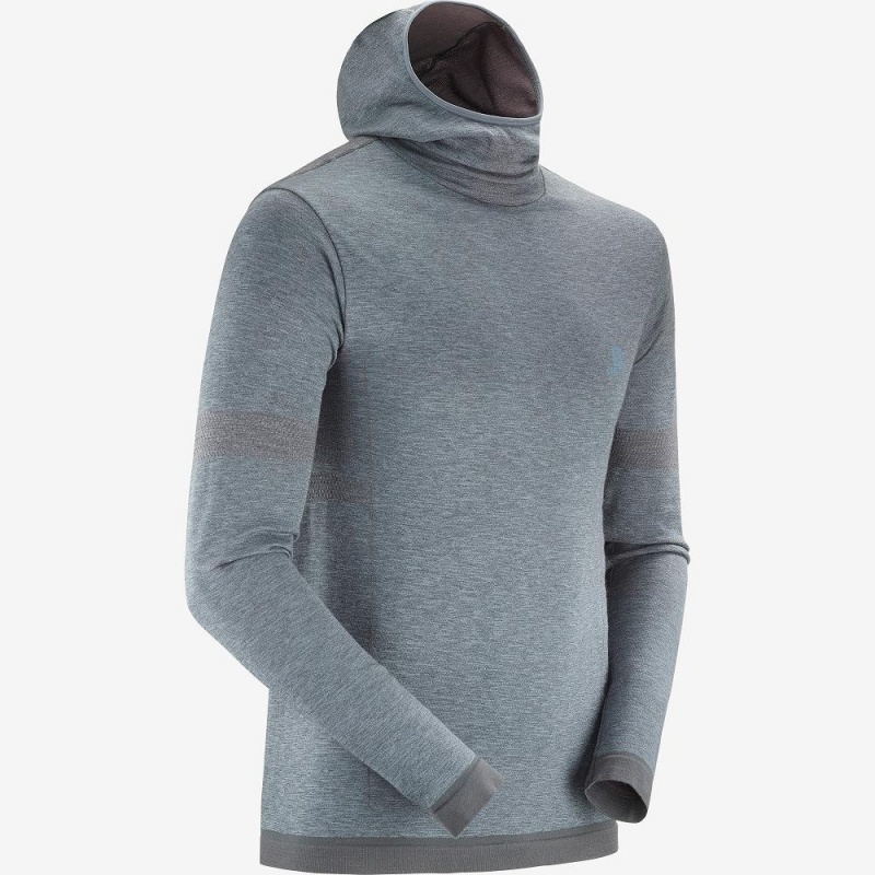 Salomon Outpeak Wool Tops Blue | BOAT-19823