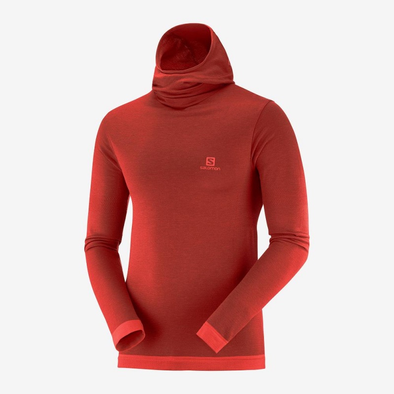 Salomon Outpeak Wool Tops Red | KPLD-35061