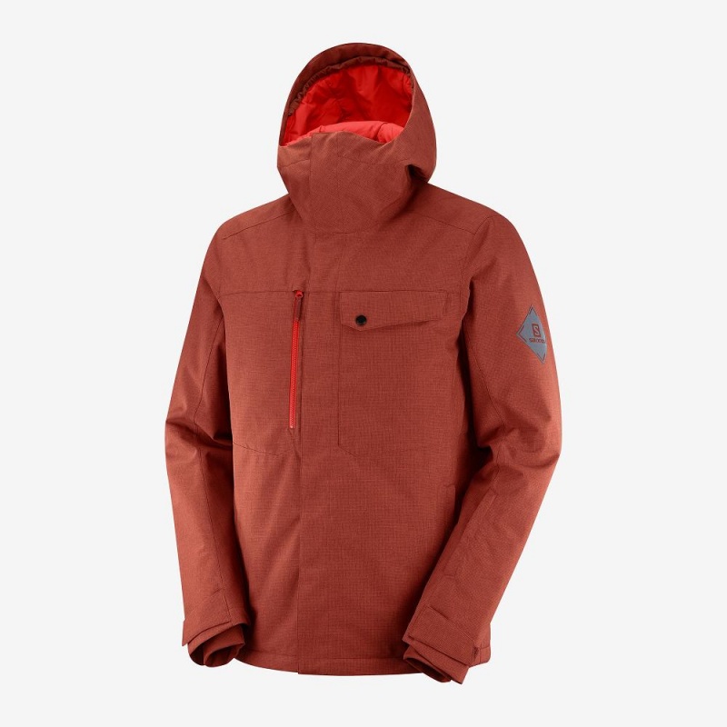 Salomon Powderstash Jacket M Ski Jackets Red | YQBJ-14892