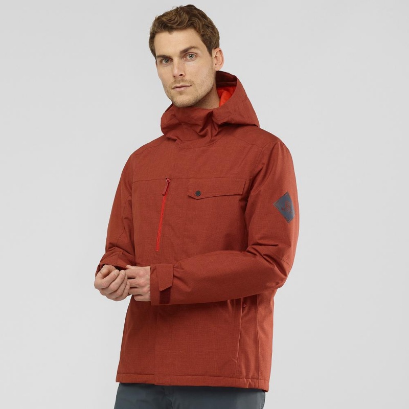 Salomon Powderstash Jacket M Ski Jackets Red | YQBJ-14892