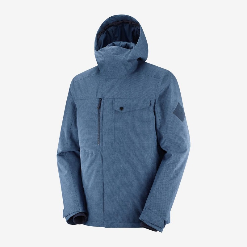 Salomon Powderstash Jacket M Ski Jackets Navy | NYBT-92036