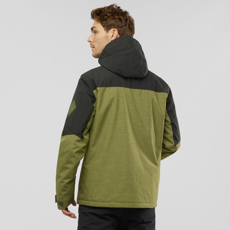 Salomon Powderstash Jacket M Ski Jackets Green | UENF-59316