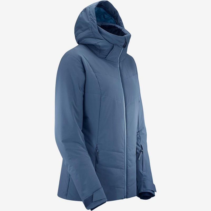 Salomon Prevail Jacket W Ski Jackets Navy | ODMS-14876