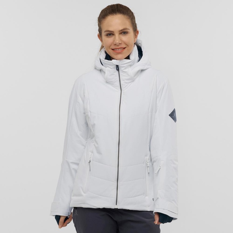 Salomon Prevail Jacket W Ski Jackets White | FIPT-51462