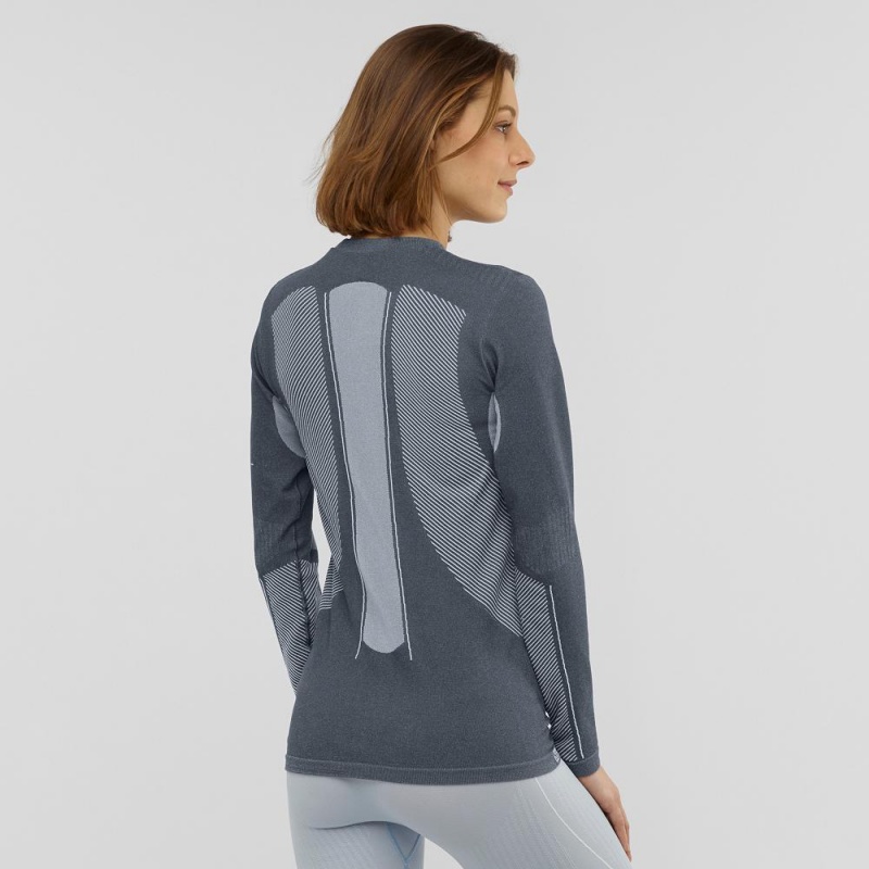 Salomon Primo Warm Seamless Tee W Tops Gray | KWRB-20619