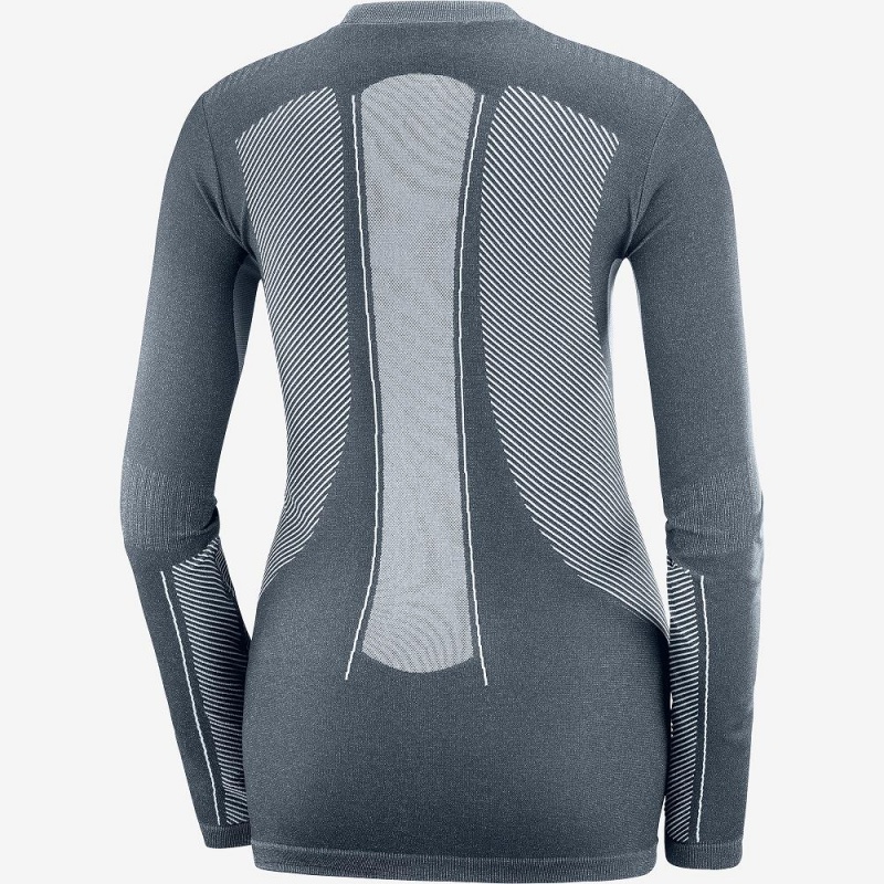 Salomon Primo Warm Seamless Tee W Tops Gray | KWRB-20619