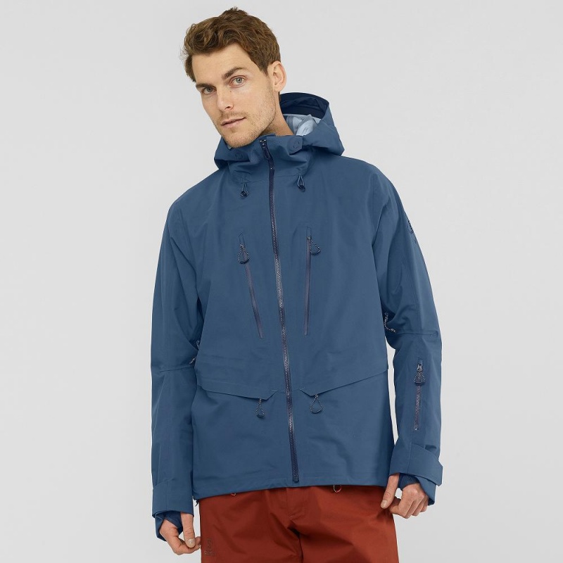 Salomon Qst 3L Ski Jackets Navy | VTBE-57609