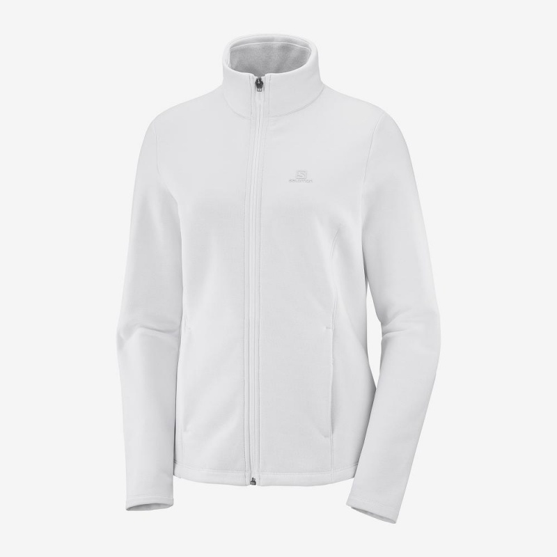 Salomon Radiant Full Zip Midlayer W Ski Jackets White | ONLT-97623