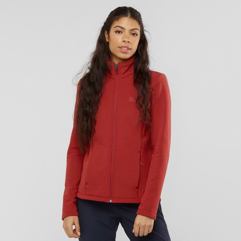 Salomon Radiant Full Zip Midlayer W Ski Jackets Red | LSQE-75092