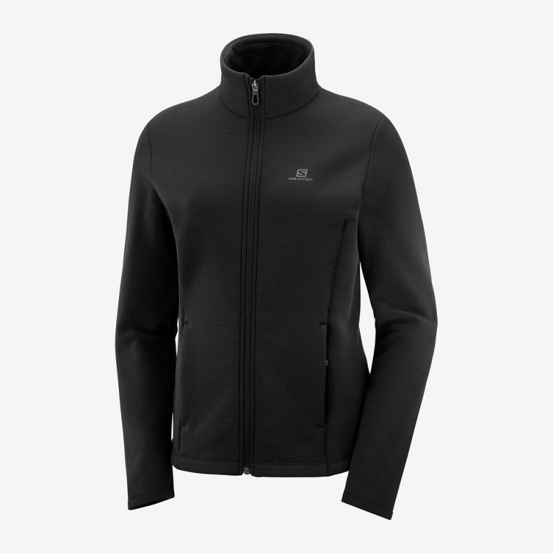 Salomon Radiant Full Zip Midlayer W Ski Jackets Black | IXBG-16273