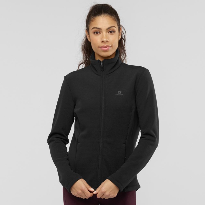 Salomon Radiant Full Zip Midlayer W Ski Jackets Black | IXBG-16273