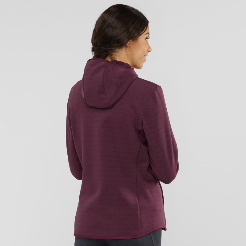 Salomon Radiant Hybrid Hoodie W Ski Jackets Purple | KRZM-82947