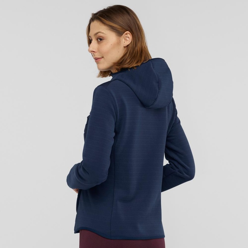 Salomon Radiant Hybrid Hoodie W Ski Jackets Navy | RPXZ-72561