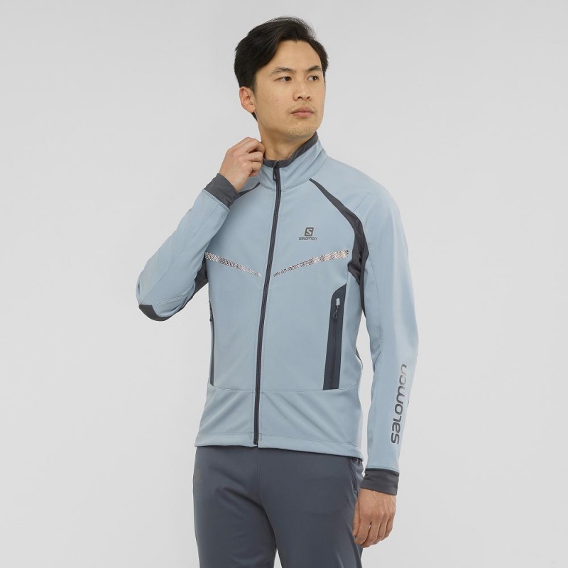 Salomon Rs Warm Softshell Jkt M Jacket Blue | VNXM-74019