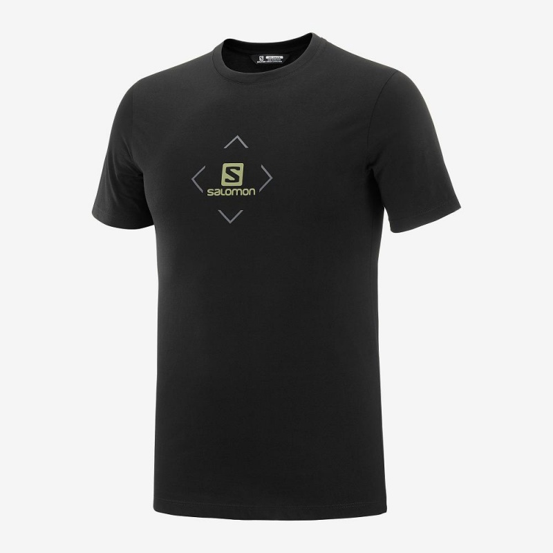 Salomon Salomon Cotton Tee M T Shirts Black | XWRK-06475