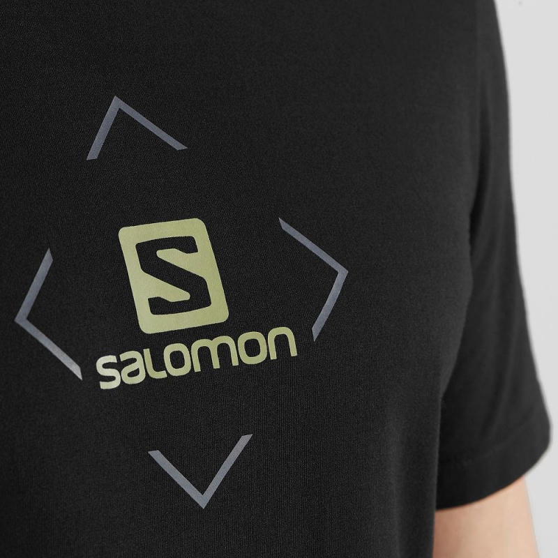 Salomon Salomon Cotton Tee M T Shirts Black | XWRK-06475