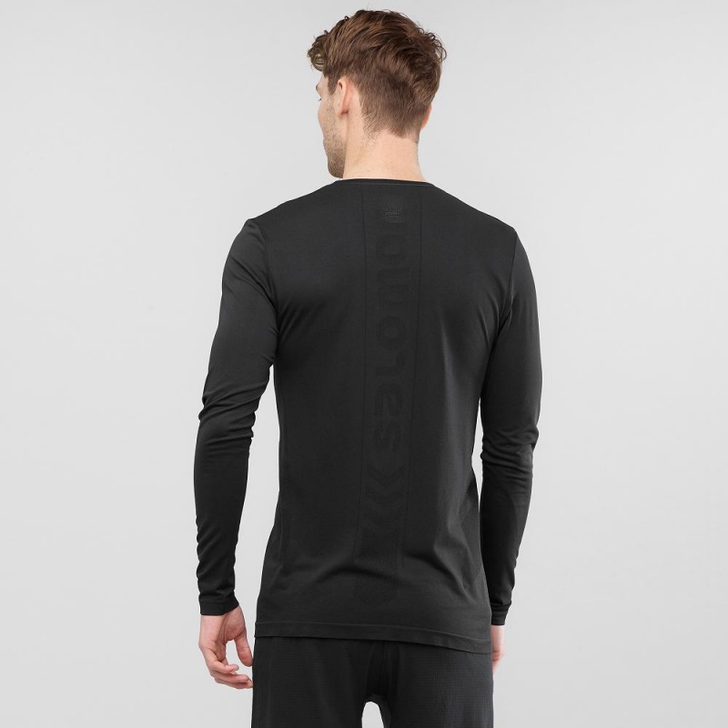 Salomon Sense Ls Tee M Tops Black | JLYD-94067