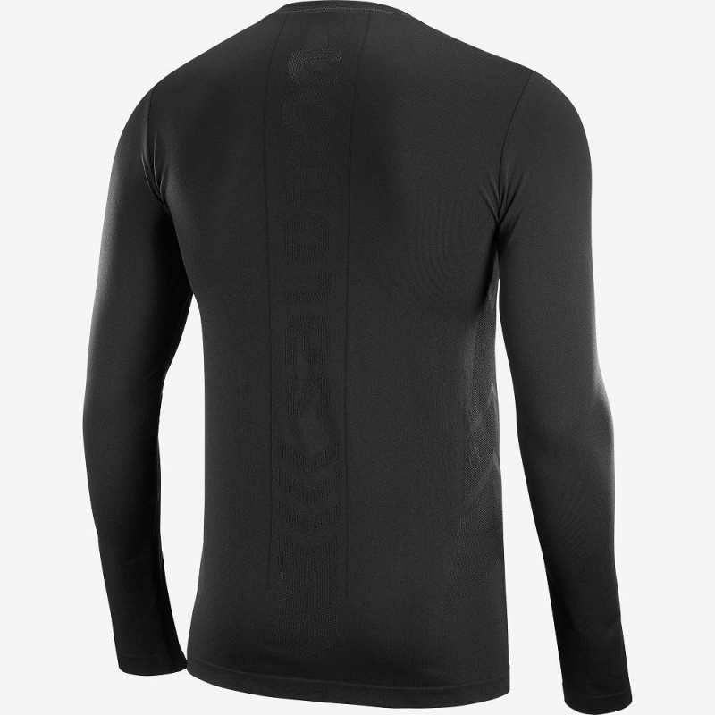 Salomon Sense Ls Tee M Tops Black | JLYD-94067