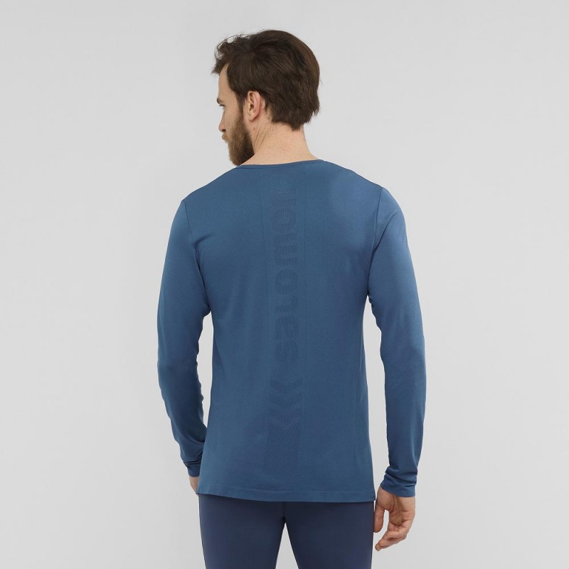 Salomon Sense Ls Tee M Tops Navy | SCTM-37285