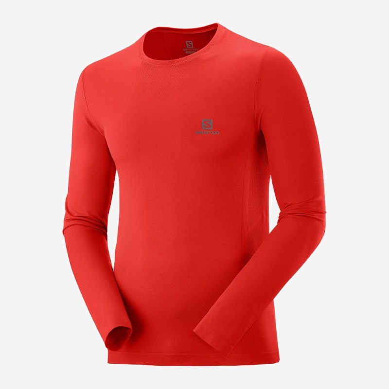 Salomon Sense Ls Tee M Tops Red | BHOJ-94628