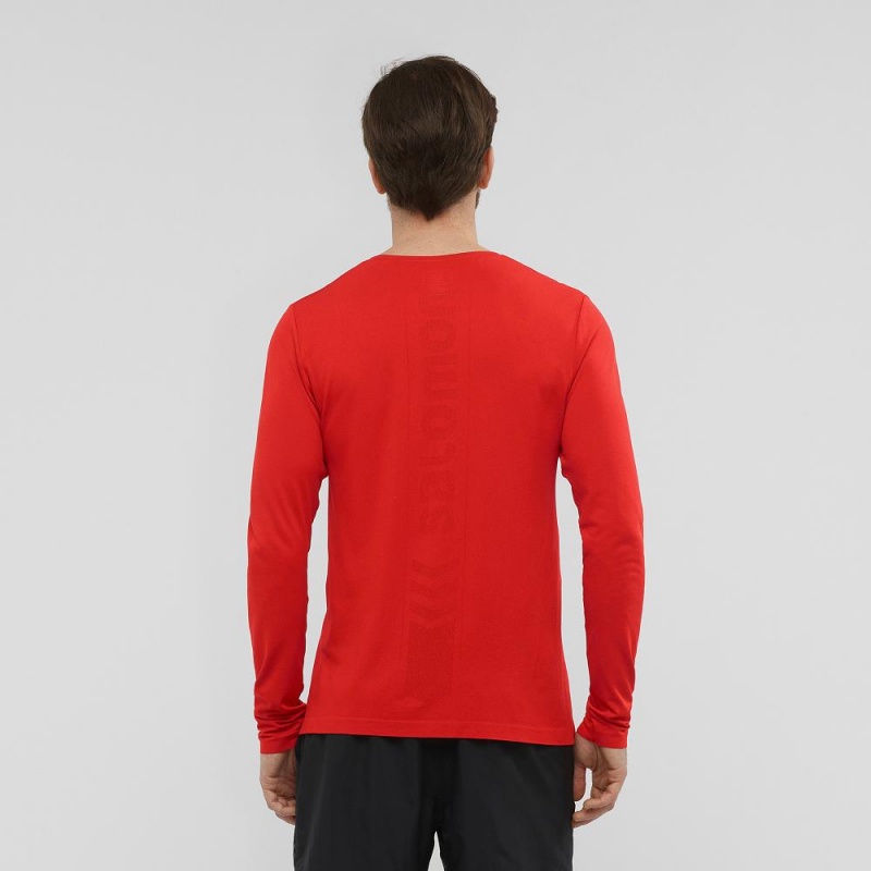 Salomon Sense Ls Tee M Tops Red | BHOJ-94628