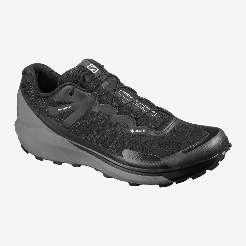 Salomon Sense Ride 3 Gtx Invis. Fit Trail Running Shoes Black | SFRB-68093