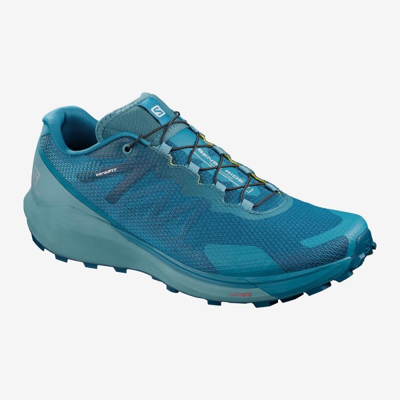 Salomon Sense Ride 3 Trail Running Shoes Blue | VJTC-04739