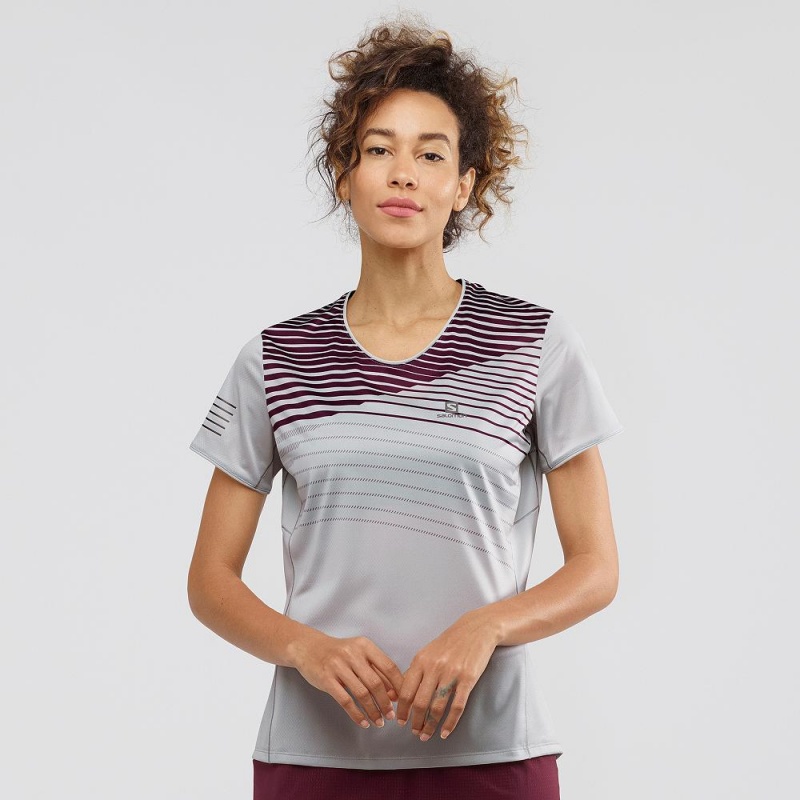 Salomon Sense T Shirts Gray | EDKN-82450