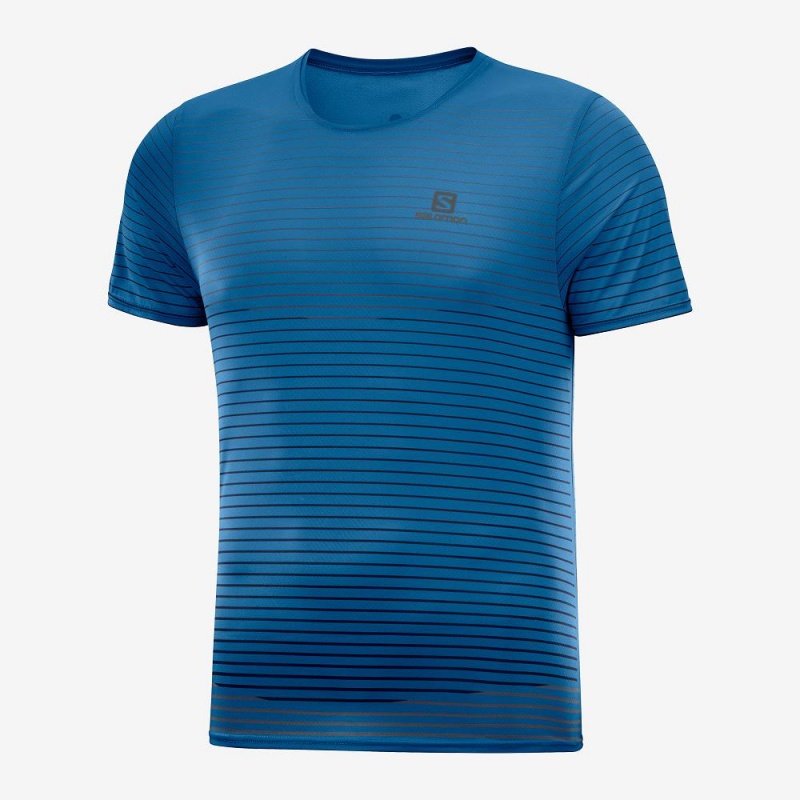 Salomon Sense Tee M Tops Blue | IJHQ-54901