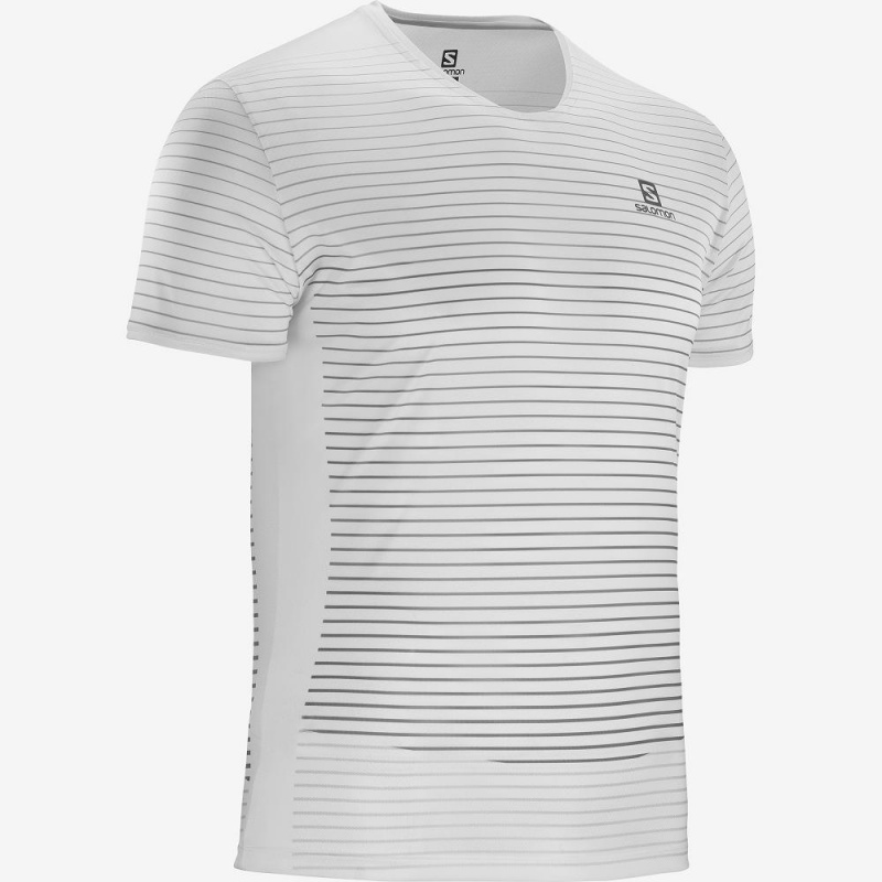 Salomon Sense Tee M Tops White | SZGI-42973