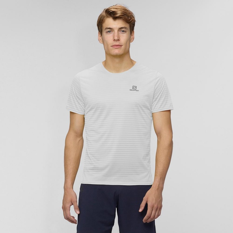 Salomon Sense Tee M Tops White | WHLK-81634