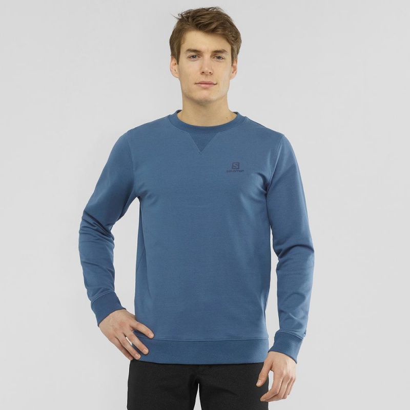 Salomon Shift Crewneck M Pullover Navy | GTLR-15370