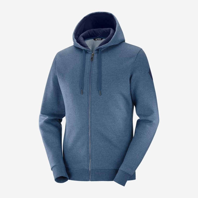 Salomon Shift Full Zip Hoodie M Running Jackets Navy | BMDF-57329