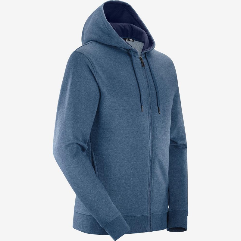 Salomon Shift Full Zip Hoodie M Running Jackets Navy | BMDF-57329